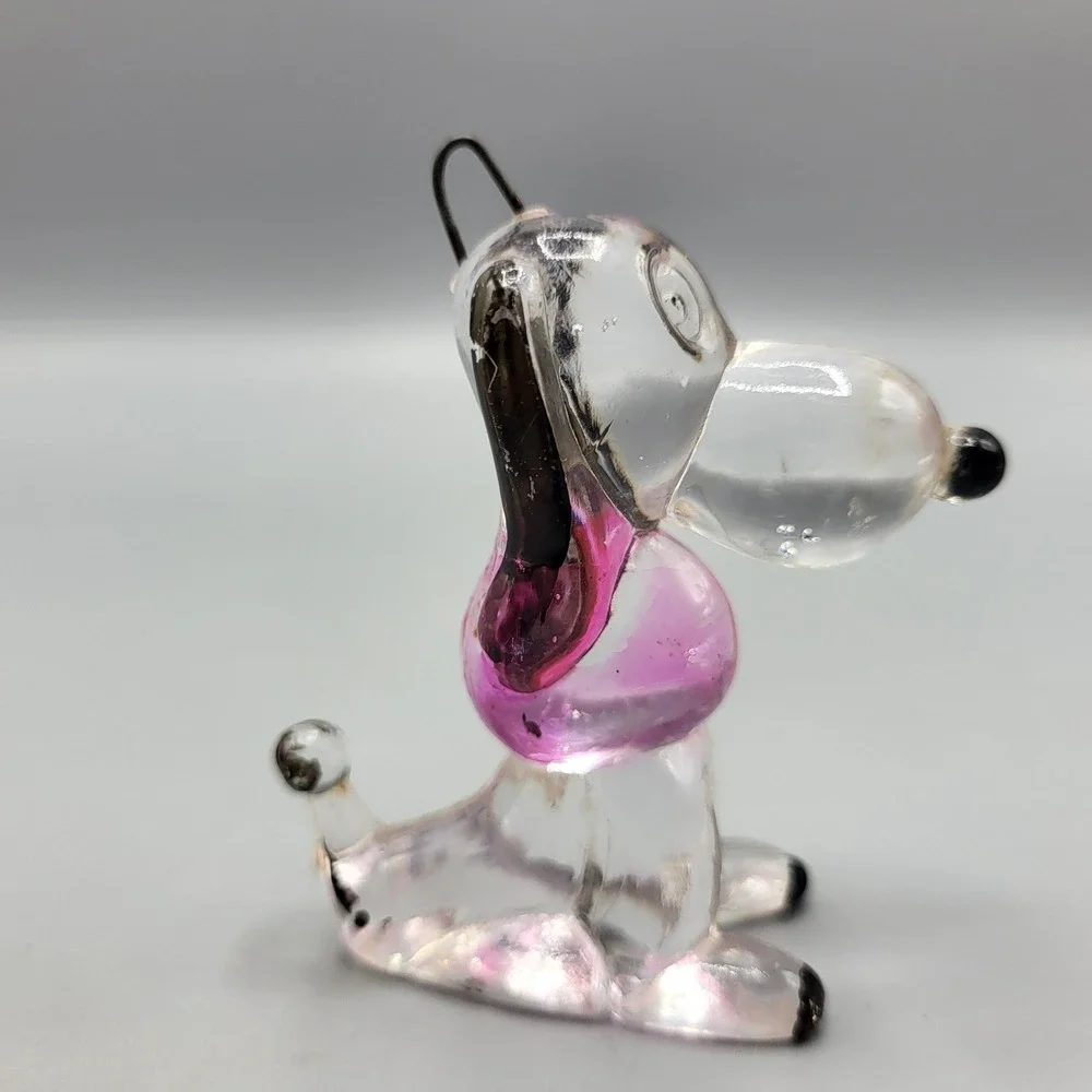 Vintage Lucite Acrylic Christmas Ornaments Figurines Animal Set of 3 Holiday